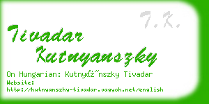 tivadar kutnyanszky business card